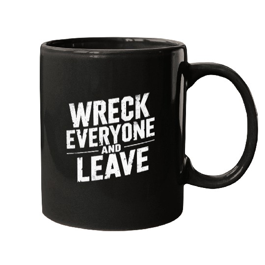 Sport Wrestling vintages Distressed Wreck Everyone and Leave Wrestling Match 8 Mugs
