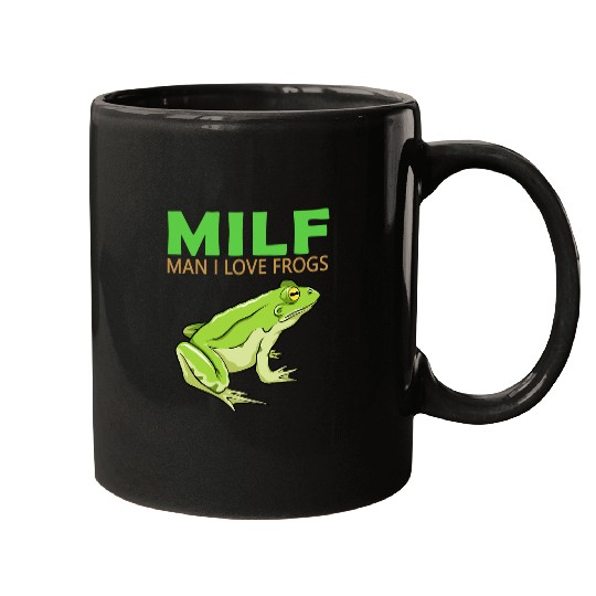 Frog Pet MILF Man I Love Frogs Funny Frog Saying Retro Frog Men Women Mugs