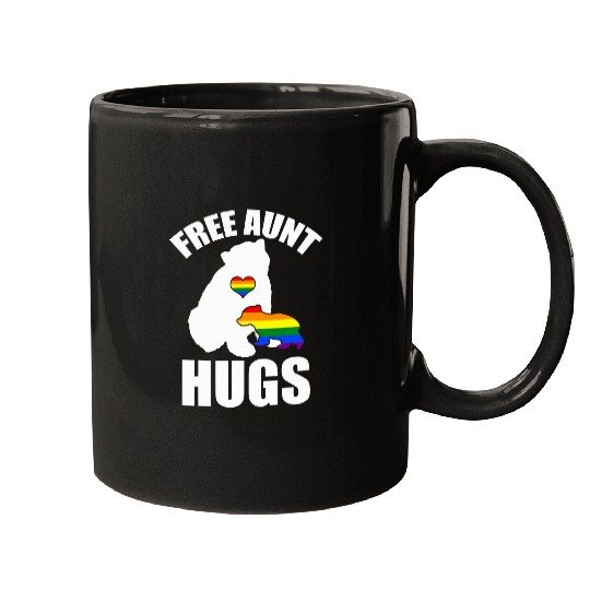 Bear Pet frees Aunt Hugs Bear Pride LGBT Flag Gay Be Lesbian Gifts Mugs