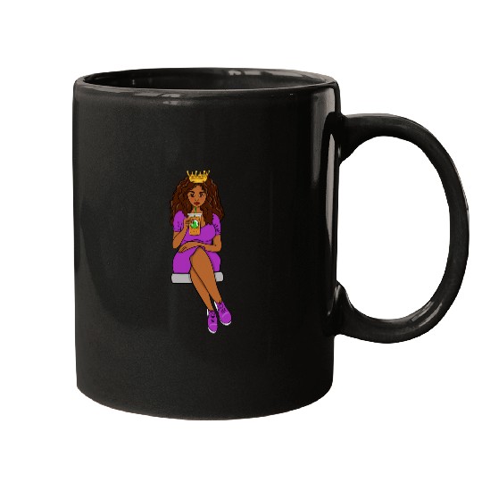 Coffee Fun Iced Coffee Passenger Princess Black Woman Wife Girlfriend Mugs