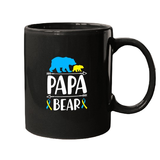 Bear Pet Mens Papa Bear Down Syndromes Awareness Proud Dad Mugs