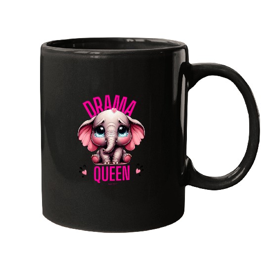 Elephant Pet Drama Queen Theatrical Funny Cute Dramatic Elephant Meme Mugs