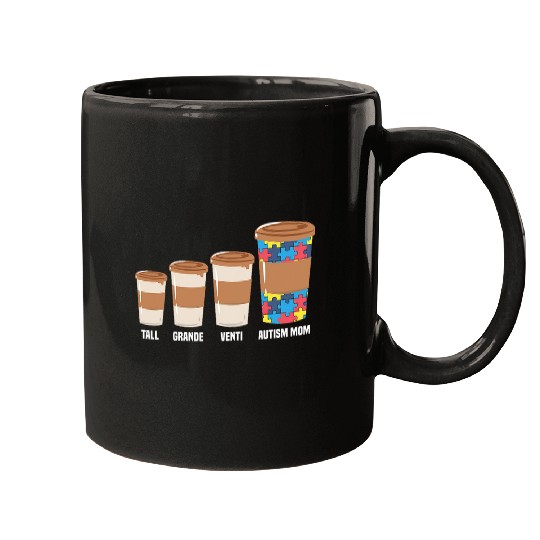 Coffee Fun Mom Tall Grande Venti Autism Mother Autism Awareness Mugs