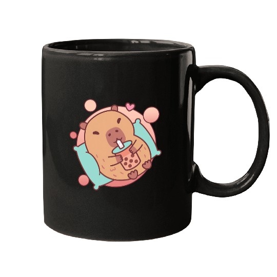 capybaras Pet Bubble Tea Capyboba Boba Milk Tea Lovely Animal 3 Mugs