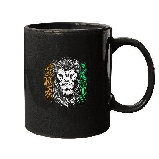 Lion Pet Flag Ivory Coast Mugs