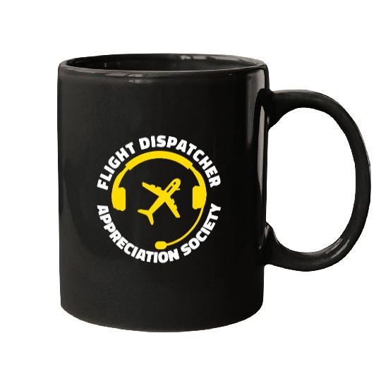 Police Job Funny Dispatcher Police Thin Gold Line Flight Dispatcher Mugs