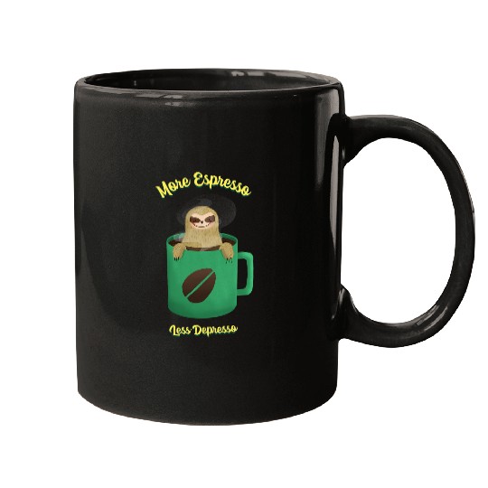 Coffee Fun More Espresso Less Depresso Funny Coffee Morning Mugs