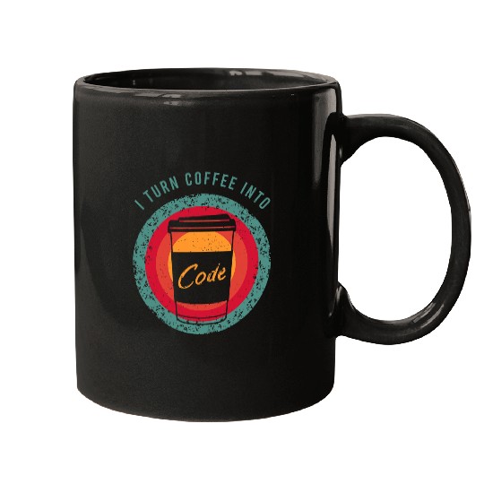 Coffee Fun CF Coffee I Turn Coffee Into Code for a Software Developer Mugs