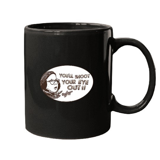 A Christmas Story Shoot Your Eye Out Oval Mugs