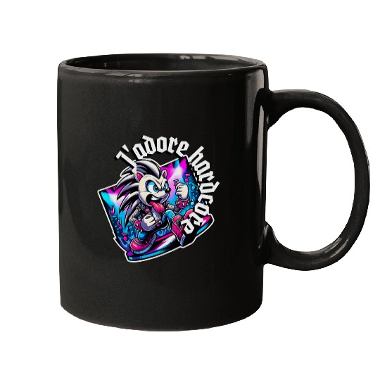 Hedgehog Pet J adore I Adore Hardcore Cute Hedgehog Hardcore Dancing Mugs