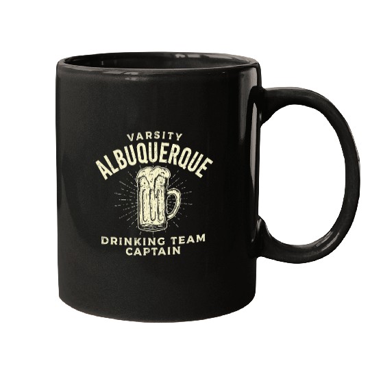 Beer Fun Albuquerque Drinking Team Captain Beer Lover Party Drinker 2 Mugs