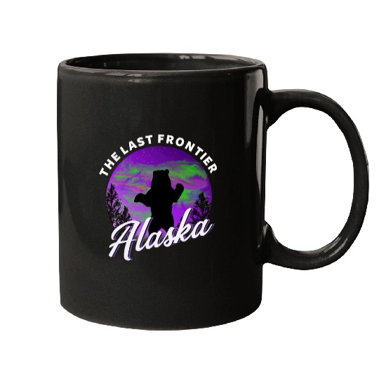 Alaska Northern Lights Grizzly Bear Beautiful Sky Mugs