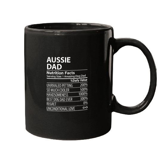 Aussie Dad Nutrition Facts Funny Aussie Dog Owner Mugs