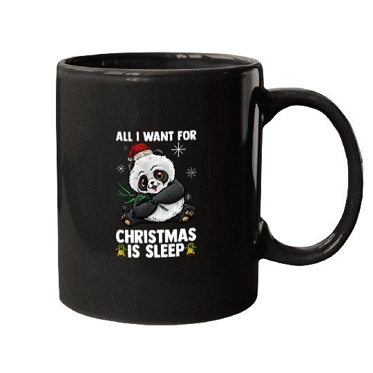 Panda Pet Santa Panda Wishes For Christmas Sleep Mugs