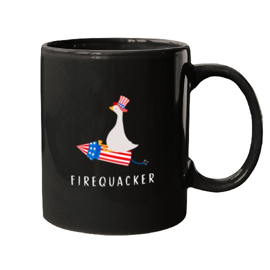 Duck Pet Firequacker Fireworks Duck Goose America Proud Mugs