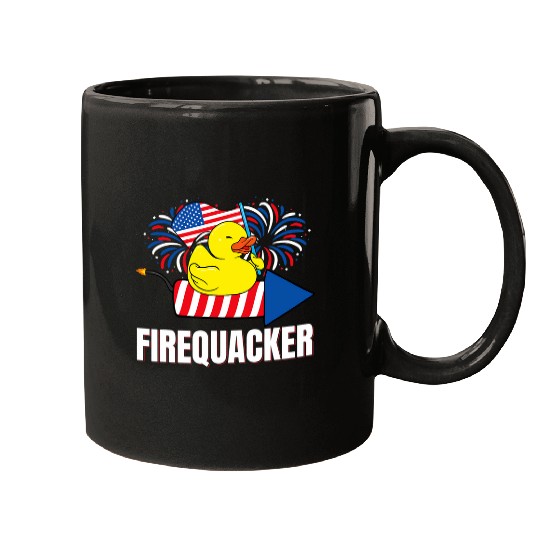 Duck Pet Fourth of July Firequacker Duck Mugs