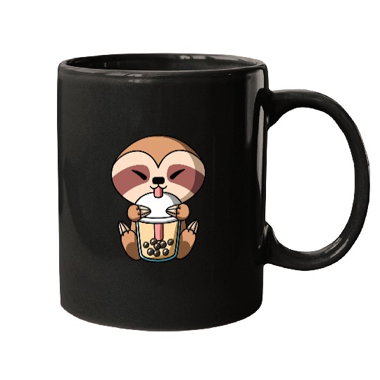 Sloth Pet Kawaii Sloth Boba Milk Tea Bubble Tea Anime Mugs