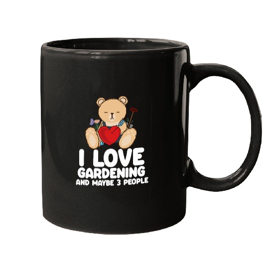 Bear Pet Valentines Day Sarcastic Gardener Teddy Bear Gardening Mugs