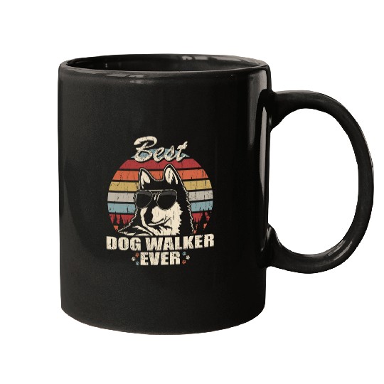 Alaskan Klee Kai bests Dog Walker Ever Funny Quote Vintage Mugs
