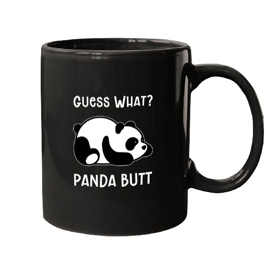 Panda Pet Funny Joke Guess What Panda Butt Mugs