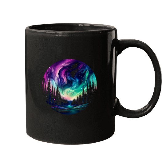 Aurora Borealis Night Sky Northern Lights Mugs