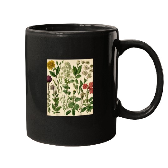 Botanical Prints Herb Garden Mugs