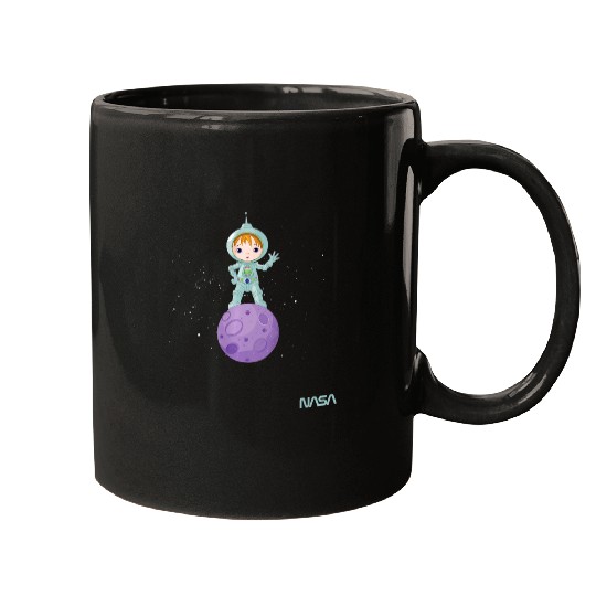 Astronaut Job Kids NASA Astronaut cute on Planet Worm Mugs