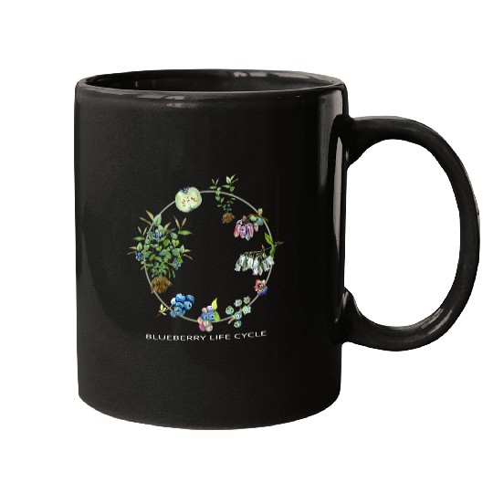 Blueberry Life Cycle Gardening Fruit Plant Growth Stages Art Mugs