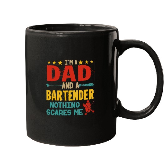 Bartender Job Retro Im A Dad And Bartender Funny Dad Fathers Day Mugs