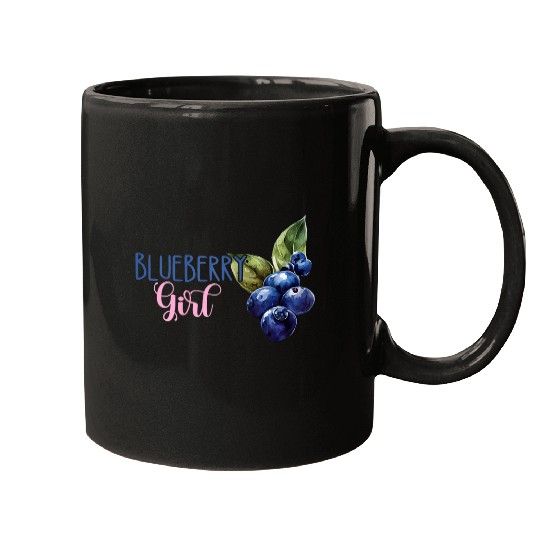 Blueberry Girl Fruit Berry Garden Healthy Blueberries Baking Mugs