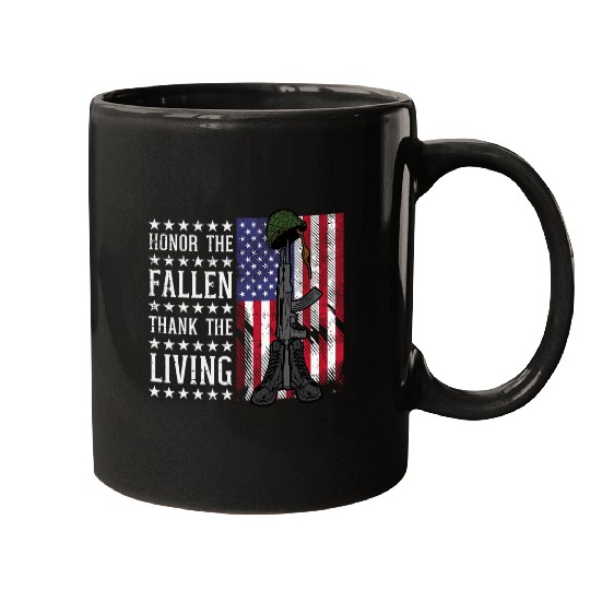 American US Flag Honor The Fallen Thank Living Memorial Day Mugs