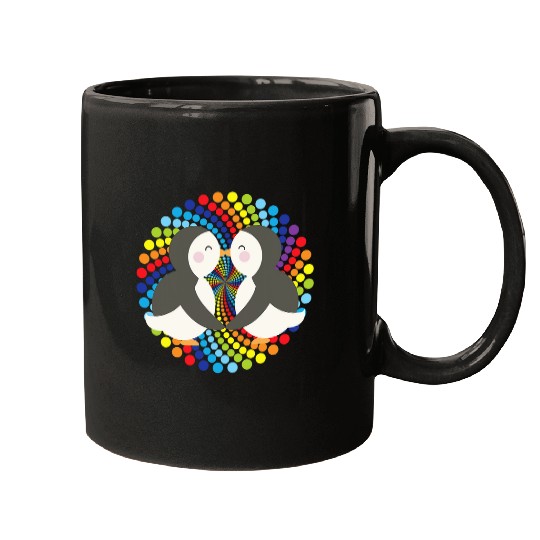 Penguin Pet COUPLES GIFT Wedding Anniversary Valentines LGBTQ Mugs