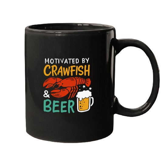 Beer Fun Motivated By Crawfish Beer 1 Mugs