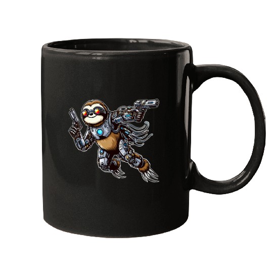 Sloth Pet Cool Cyborg Sloth Robot Flying Floating Mugs