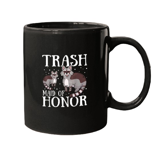 Raccoon Pet Trash Maid of Honor Funny Raccoon Lover Wedding Party Mugs