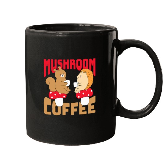 Hedgehog Pet Mushroom Coffee Cute Cottagecore Squirrel Hedgehog Mugs