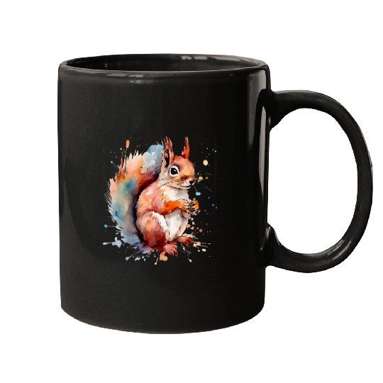 Squirrel Pet Watercolor Mugs