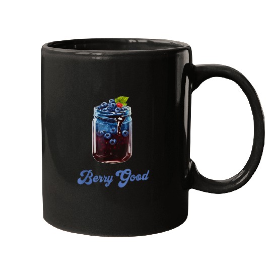 Berry Good Blueberry Jam Healthy Fruit Garden Blueberries Mugs
