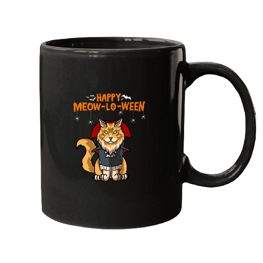 Owl Pet Happy Meowloween Maine Coon Cat for Halloween Mugs