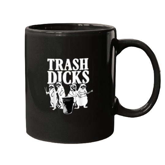 Raccoon Pet Trash Dicks Raccoon Rock Band Cool Trash Panda Concert Mugs