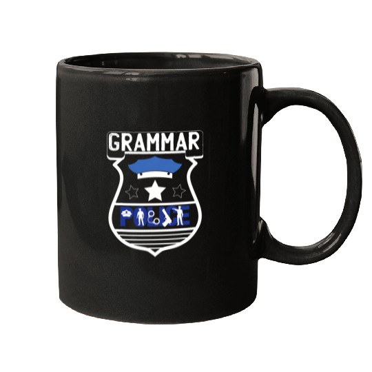 Police Job Grammar Police Officer Law Enforcement Cops Policeman Blue Mugs