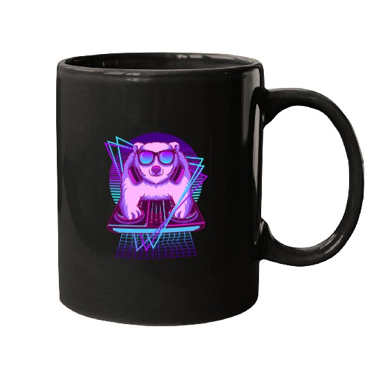 Bear Pet Vaporwave Ice Bear DJ Turntable Sunglass Ice Bear Mugs