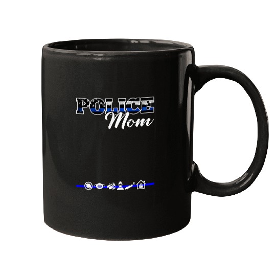 Police Job Mothers Day for Mom in Police Patriotic Plus Size Tee Mugs