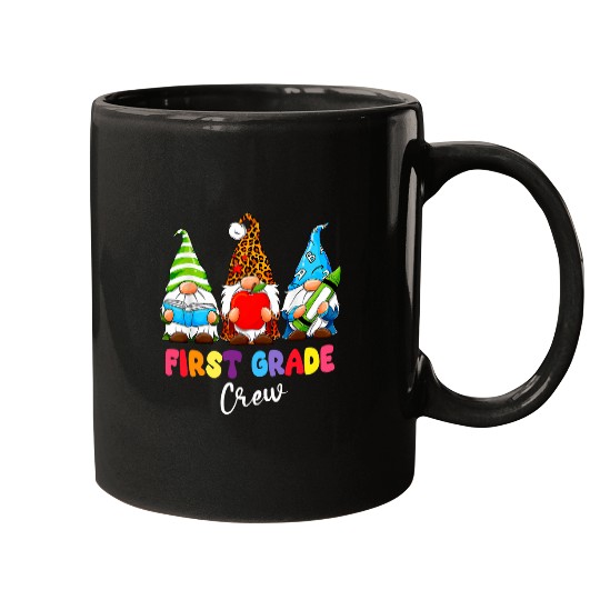 Gnomes First Grade Crew First Day Teacher Back To School Mugs