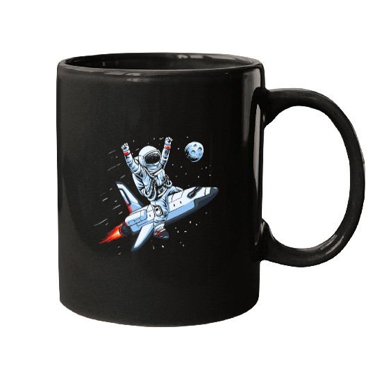 Astronaut Job Kids Astronaut Man On Space Ship To The Moon Astronomy Mugs