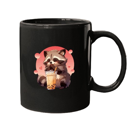 Raccoon Pet Bubble Tea Racoon Boba Milk Tea Lovely Animal Mugs