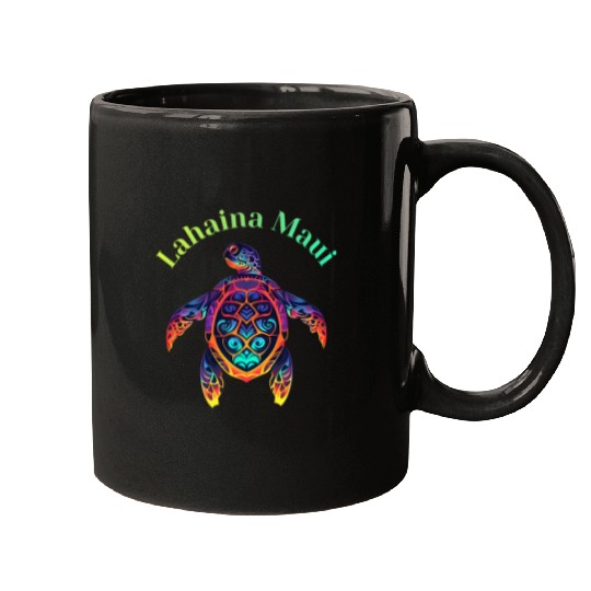 Turtle Pet Colorful Lahaina Maui Hawaii Vacation Turtle Mugs