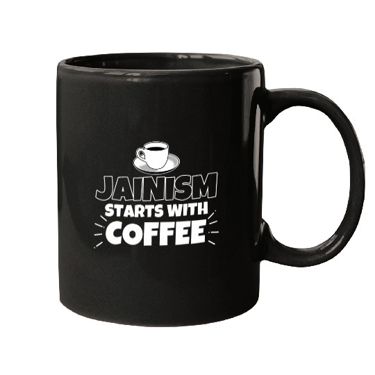 Coffee Fun Jainism starts with coffee funny Mugs
