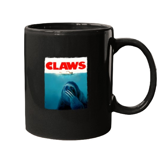 Sloth Pet CLAWS Funny JAWS Parody Cute Sloth Attacking Like A Shark Mugs