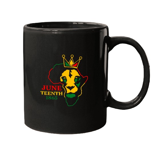 Lion Pet Juneteenth Celebrate Lion African American Freedom Day Mugs